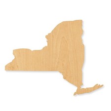 Unfinished New York Wood Cutout Craft Blank, Unfinished Baltic Birch DIY Shape