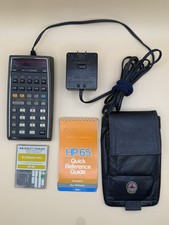 Hewlett-Packard HP-65 Vintage Calculator w/ Charger, Leather Case, PAC, Guide