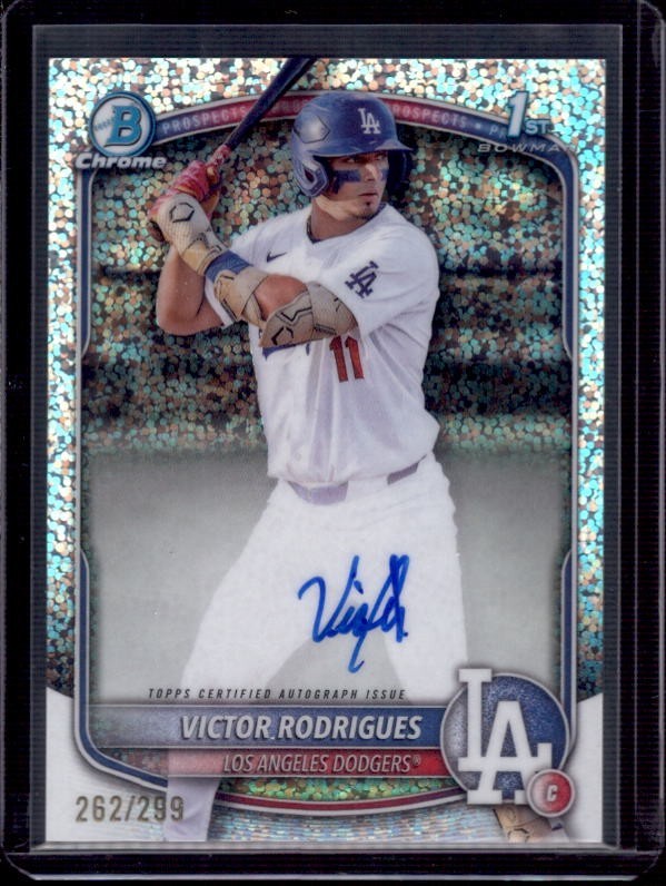VICTOR RODRIGUES 2025 Bowman Chrome 1st Speckle Refractor Autograph Auto #/299