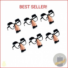 PPXMEEUDC 6 PCS Disguise Glasses with Funny Nose with Eyebrows and Mustache Perf