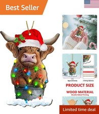 Highland Cow Christmas Tree Keepsake Ornaments, Farmhouse Themed 2 Side Print...