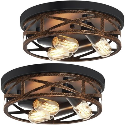 ZHU YAN Farmhouse Flush Mount Ceiling Light,3-Light Ceiling Light Fixture Hal...