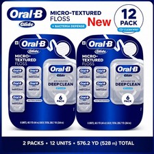 Oral-B Glide Advanced Deep Clean Dental Floss Clean Mint 12 Pack 2x6Pk 576 Yd US