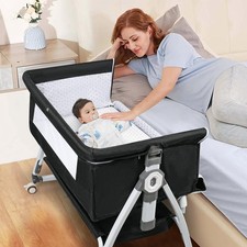 Baby Bassinet Bedside Sleeper, 3 in 1 Rocking Bassinet for Baby, Bassinet Bed...