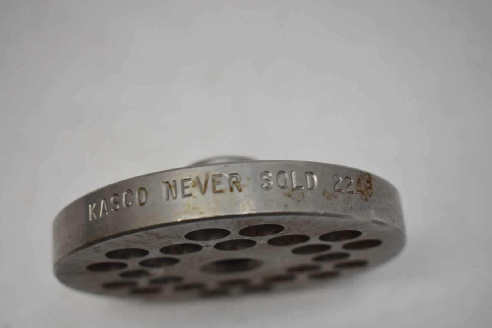 Lot of 2 Kasco Meat Grinder Plate 2243 Stainless Steel Replacement Grinder Plate