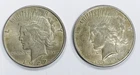 LOT OF 2 MIXED DATE CONSTITUTIONAL SILVER PEACE DOLLARS! FABULOUS! NR #G3462