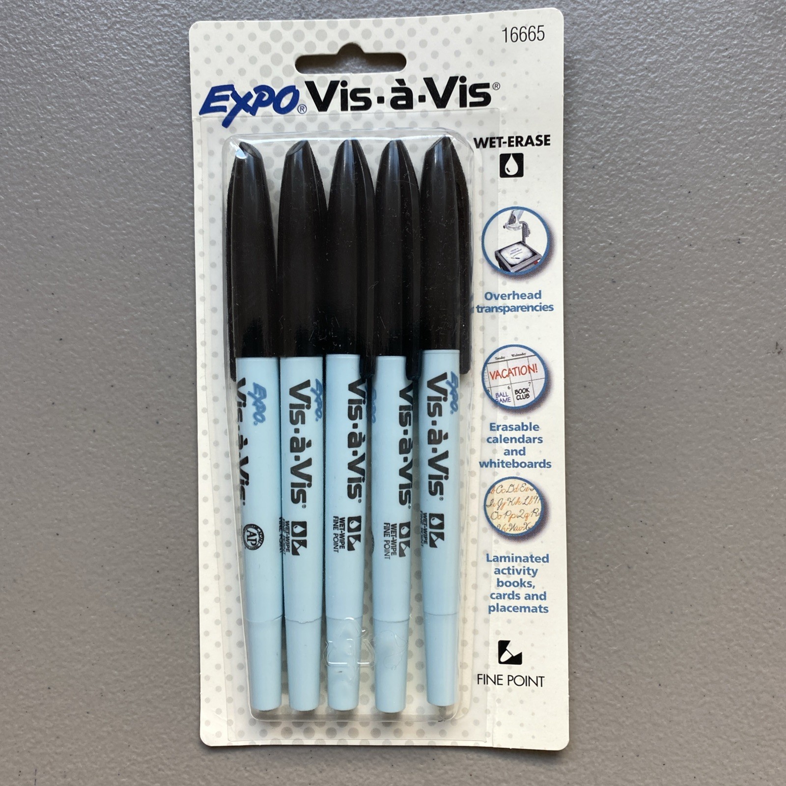 EXPO Vis-A-Vis Wet-Erase Overhead Transparency Markers, Fine