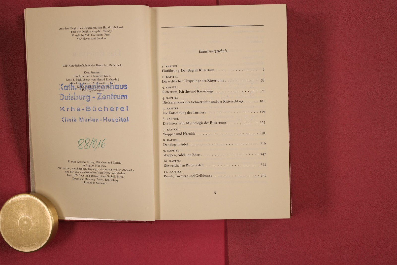 278315 Maurice Keen DAS RITTERTUM Artemis Verlag HC