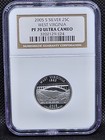 2005 S Silver Proof State Quarter 5 Coin Set NGC PF70 Ultra Cameo — photo 8