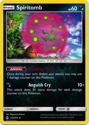 Spiritomb - 112/214 - Reverse Holo Rare Lightly Played Unbroken Bonds Pokemon