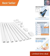 Fire-Resistant Cable Management Kit - 126in Paintable Cord Concealer Solution