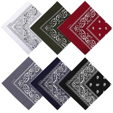 100 Cotton 27 x 27 inches Large Bandanas, Set of 6