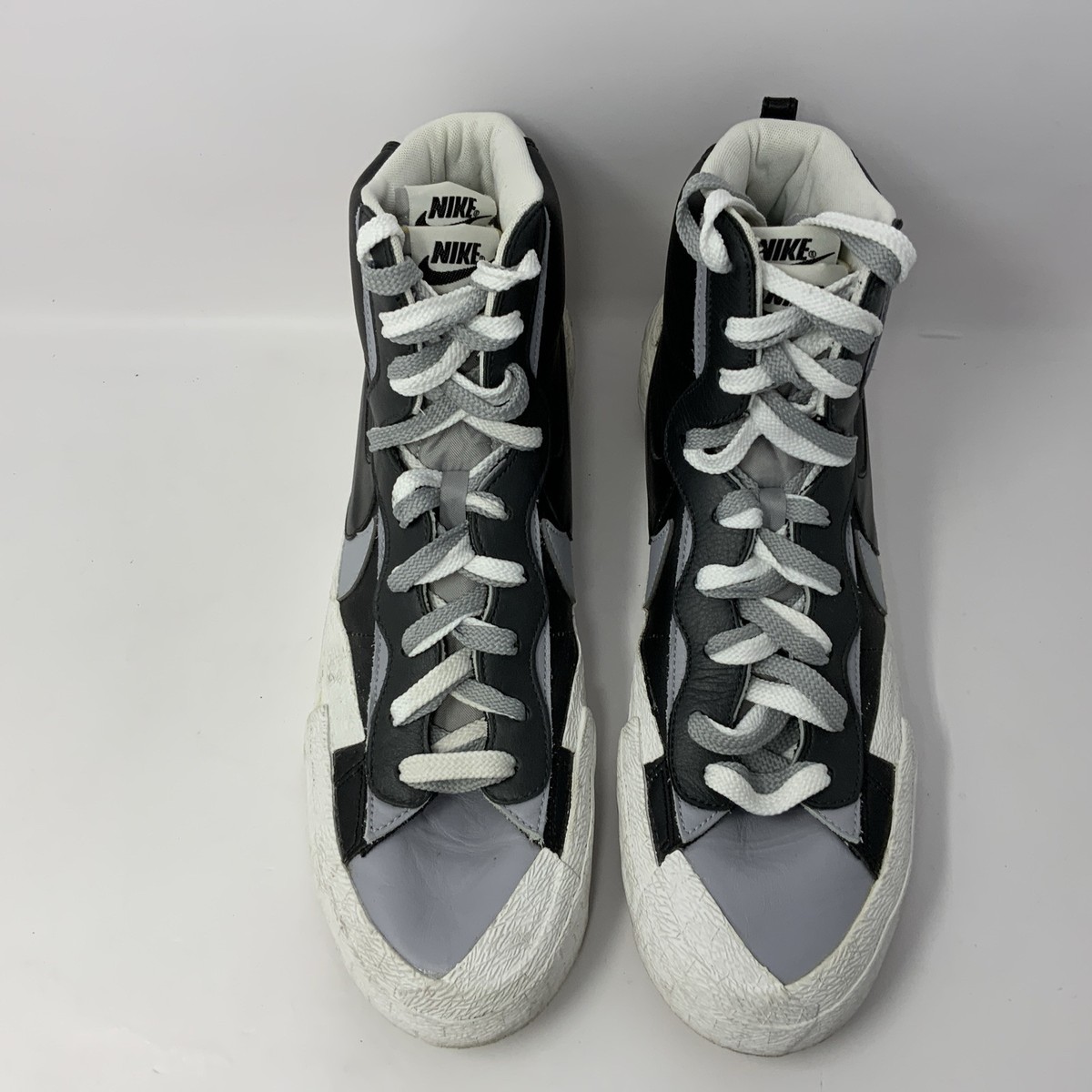 Nike Blazer Mid Sacai Black Grey White Shoes Sneakers BV0072 
