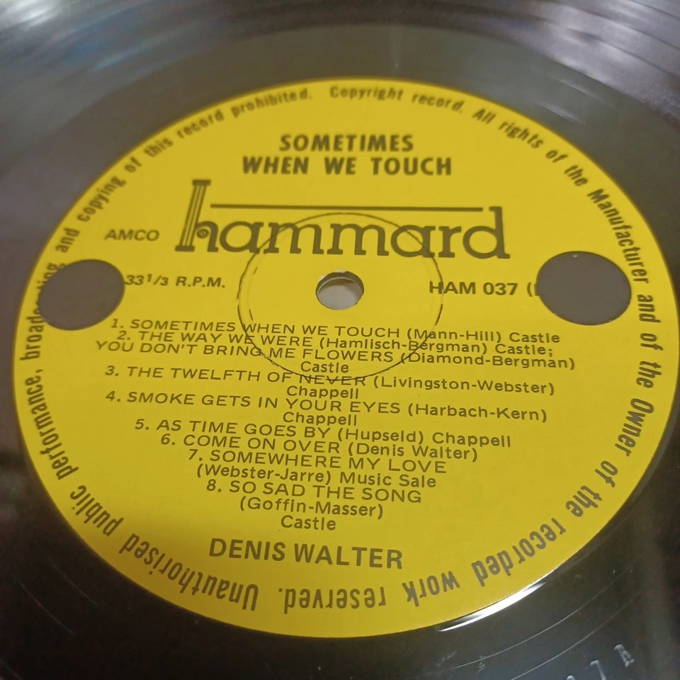 Sometimes When We Touch (Denis Walter) Lp Record Album NM VINYL - Image 3 of 4