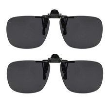 Clip On Sunglasses Flip Up Polarized Sunglasses Clip onto Eyeglasses Over Pre...