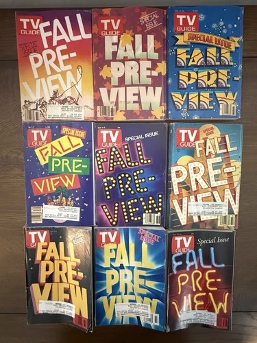 TV GUIDE Fall Preview 9PC Lot Vintage TV Show & Movie Ads 1985-1993