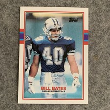 1989 Topps Bill Bates Dallas Cowboys #384 Football Card