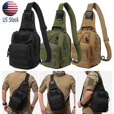 Mens Backpack Tactical Sling Shoulder Bag Molle Travel Chest Pack Outdoor Hiking