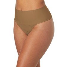 Maidenform Tame Your Tummy Lace Thong DM0049 Caramel Swing NWT Size Large