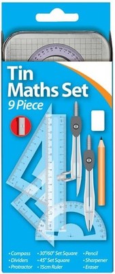 9 Stück Tiger Schreibwaren Blech Mathe Set Geometrie Prüfung Schulanfang Zubehör