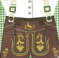 20 Servietten Lederhose Oktoberfest Bayern Party Bierfest Deko Napkins - 33X33Cm
