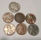 7 Coin Lot With Buffalo Nickel 2 Wheats (One Steel) One Indian Head Penny. Lot 1