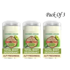 3 Pk Old Spice GentleMan's Total Body Deodorant Cucumber Avocado 3 Oz