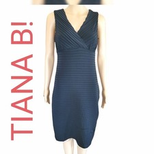NWT Women's Tiana B. Sleeveless Tiered Black Dress Size Small S