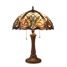 Chloe Lighting Tiffany-style Dark Bronze 2 Light Victorian Table Lamp 16" Shade
