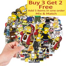 50pcs Waterproof Vinyl Stickers The Simpsons Luggage Phone Laptop Window Fridge