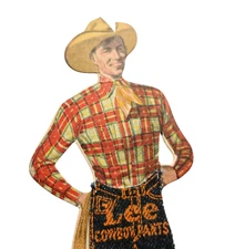 LEE Jeans Vintage Advertising Display Countertop NOS Cowboy Pants Set of 2
