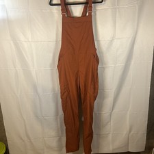 Duluth Trading Co Women Overalls 10 Regular Red Orange Utility Cargo