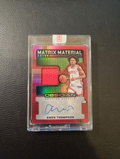 2024-25 Obsidian Matrix Material Amen Thompson Auto Jersey Patch Red Flood
