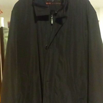 Bugatti Herren Mantel Jacke schwarz Stehkragen ZIP Gr. 52 Polyester Relax