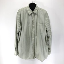 Eddie Bauer Classic Fit Button Down Shirt Men's XXL Green Stripe 100 Cotton