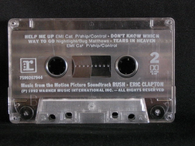 Rush. Film Soundtrack. Cassette Tape. 1992. Made In Australia. Eric Clapton - Image 3 of 3