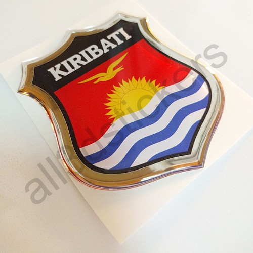 Sticker Kiribati Emblem 3D Resin Domed Gel Kiribati Flag Vinyl Decal Car Laptop - Imagen 3 de 3