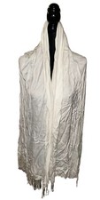D G Pashmina Women  s White Indian Duppata Shawl Wrap Made In India