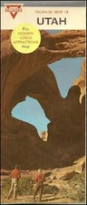 1967 CONOCO Gas Station Locator Road Map UTAH Arches National Monument Moab