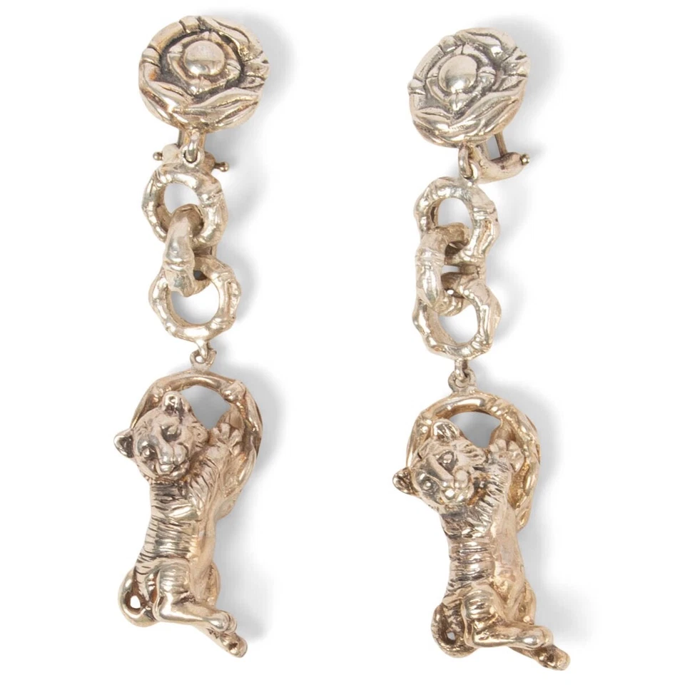Pendientes colgantes 67422 auténticos BARRY KIESELSTEIN-CORD plata esterlina TIGER CUB Foto 2 de 4