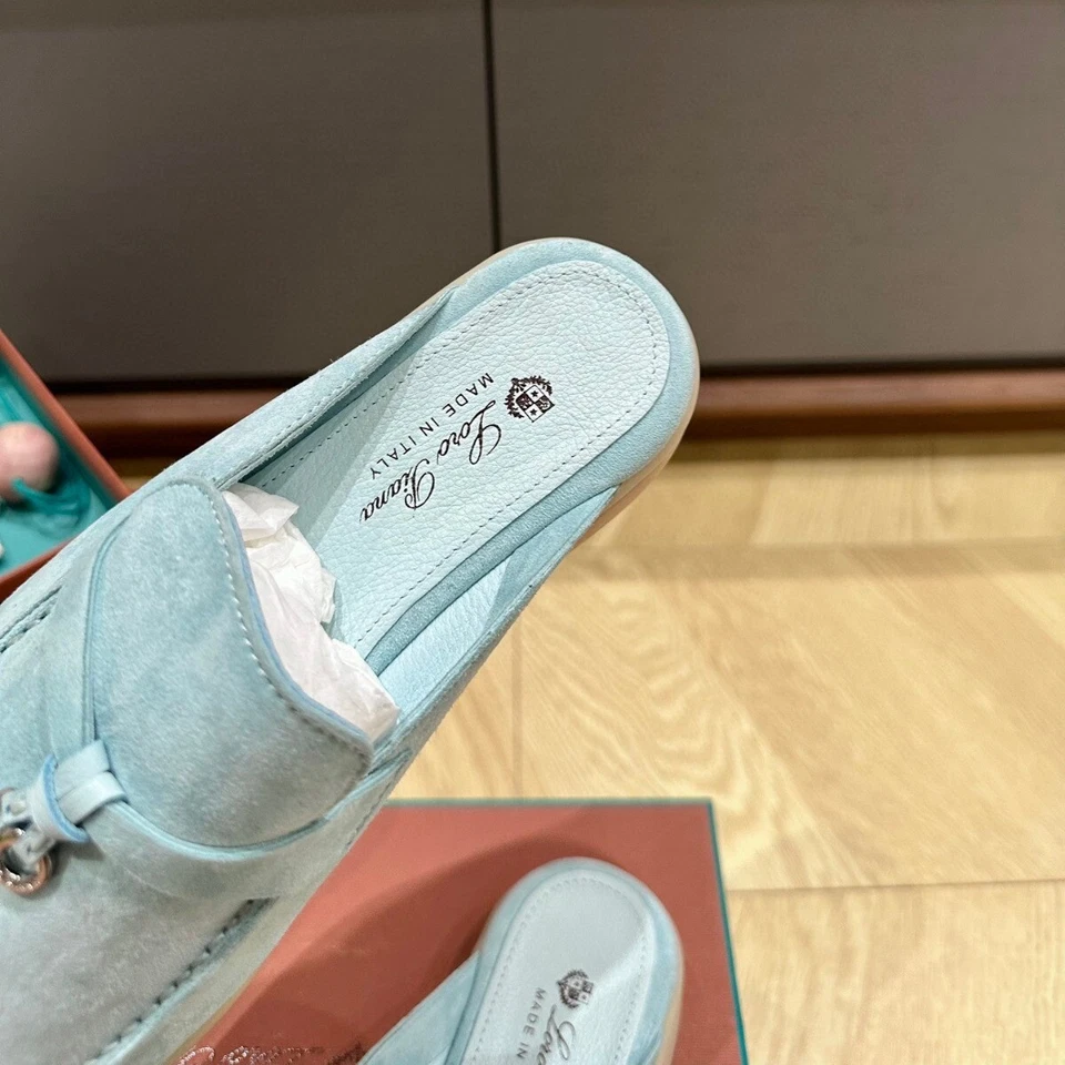 Italian Style Womens Real Suede Leather Slipper Mules Flats British Shoes Ladies - Image 4 of 4