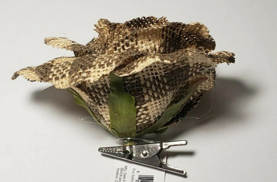 Floreciente Otoño Arpillera Rosa Clip-On - VERDE/BEIGE CUADROS Foto 2 de 3