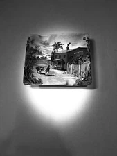 J.C.  Newman CIGAR Co 2 Rest Cigar Ashtray Brick House Dual Cigar Ceramic Mint