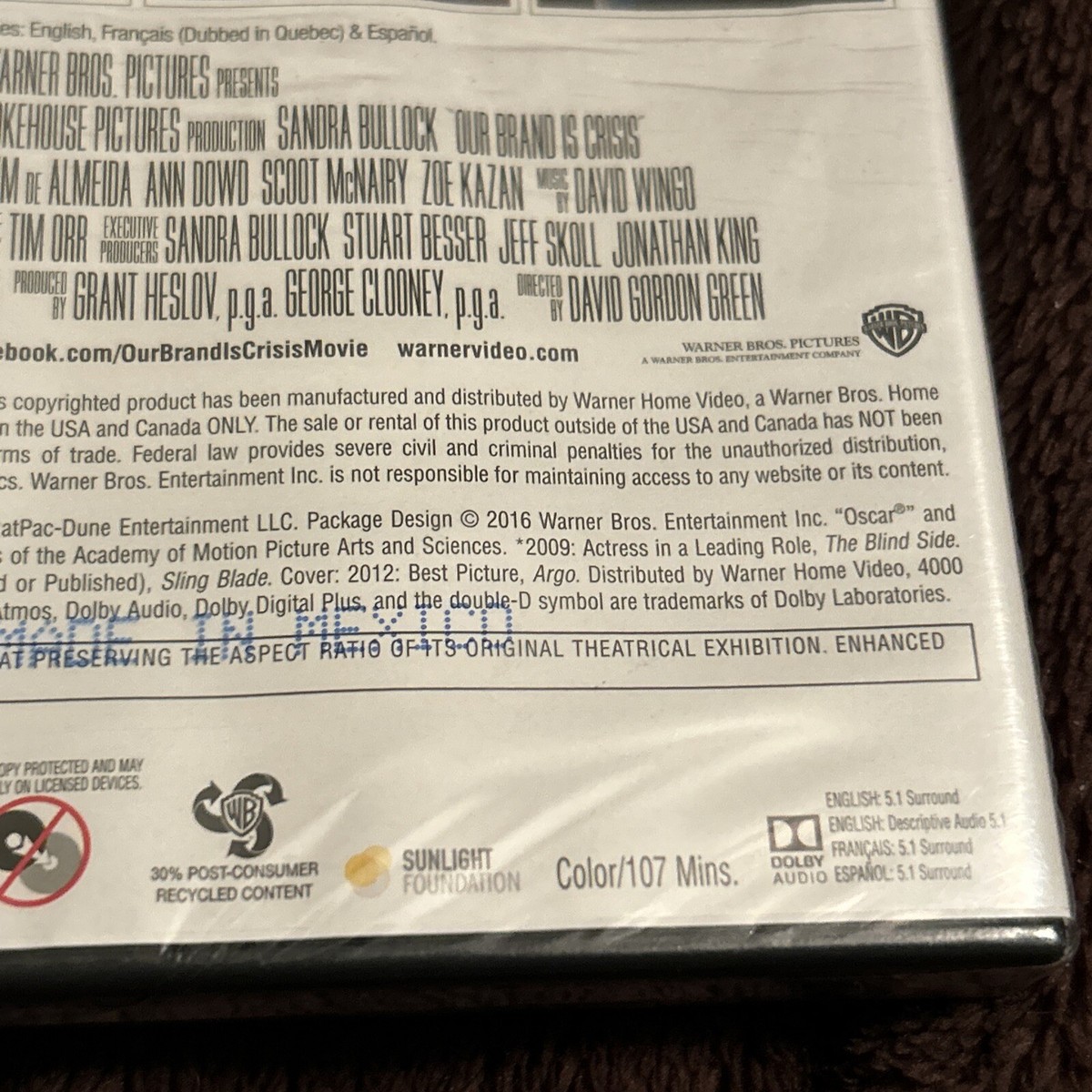 Our Brand Is Crisis - DVD, SANDRA BULLOCK, BILLY BOB