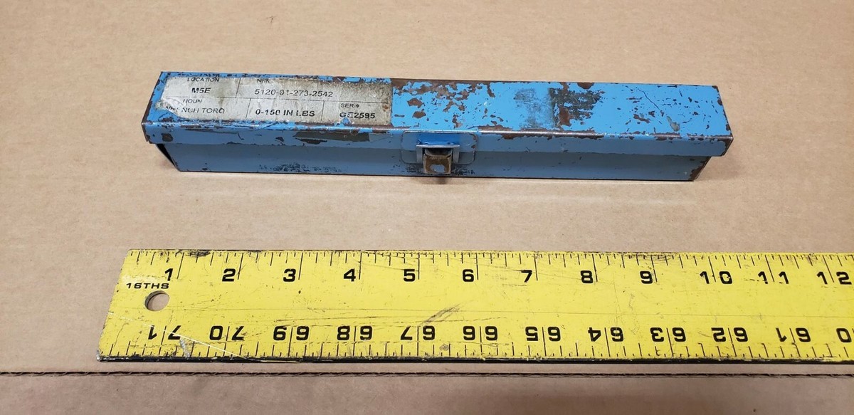 Vintage UTICA TCI-150RA-3/8 RATCHET HEAD TORQUE WRENCH with case