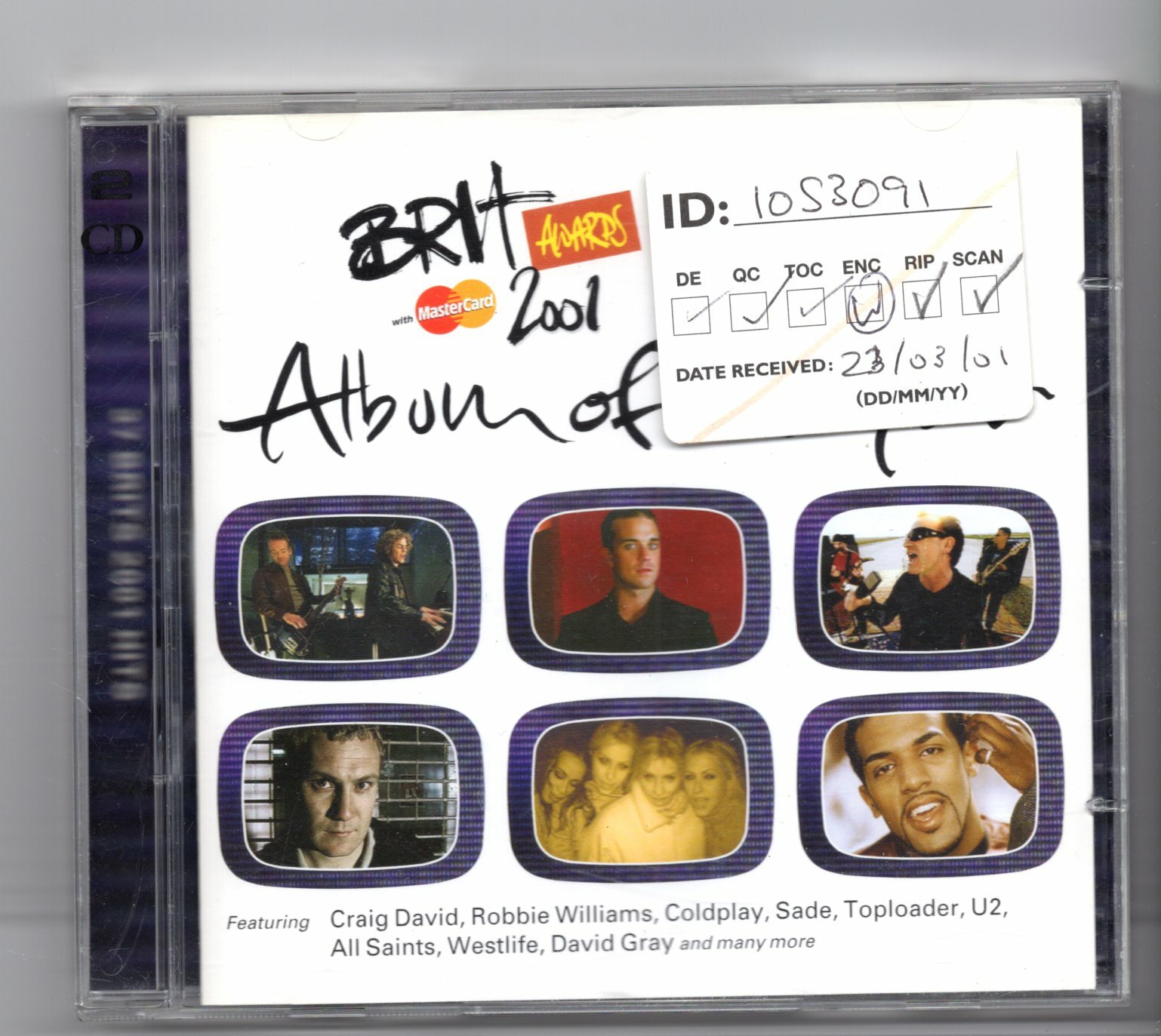(JF392) Brit Awards 2001, 37 tracks various artists - 2001 double CD