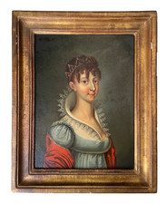 Early 19th Oil on Canvas - Portrait of Marie Louise of Austria Habsburg