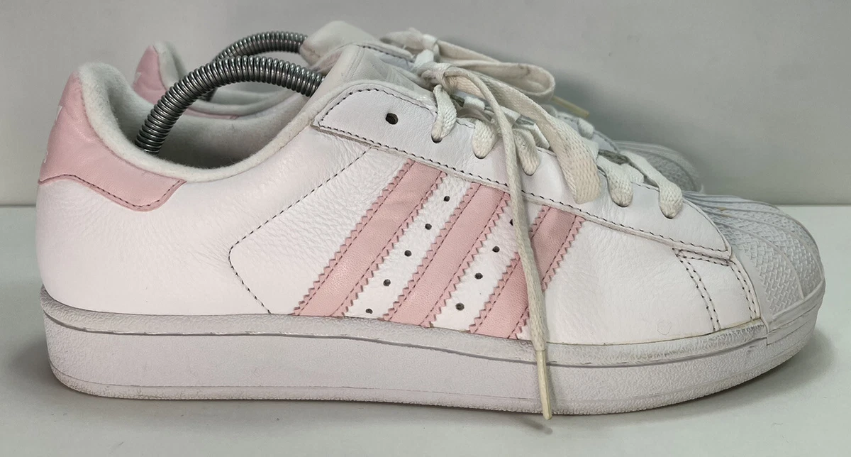 Adidas Superstar Shell Toes Sneakers White Pink Womens Sz 9.5 549881