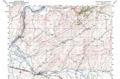 Manhattan Quadrangle Montana 1949 Topo Map USGS 15 Minute Topographic
