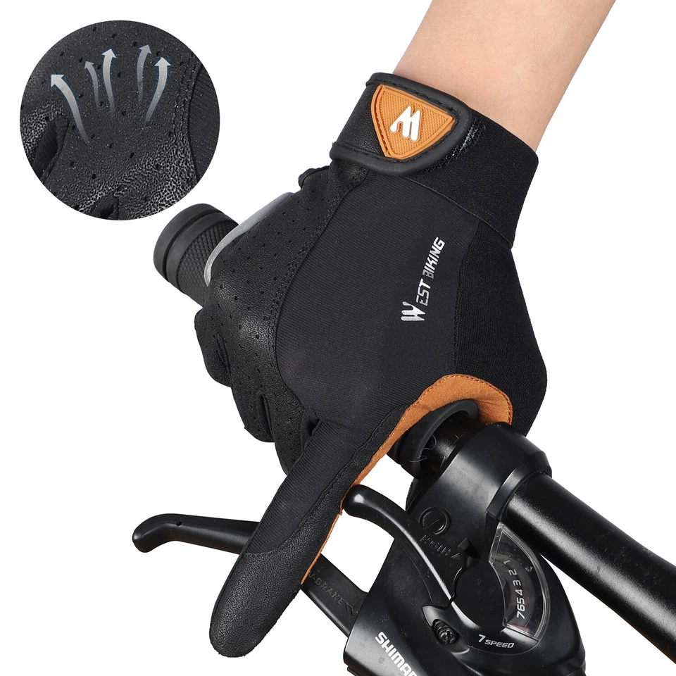 Cycling Gloves Touch Screen Non-slip Bike Bicycle MTB Sports Full Finger Gloves - Image 3 of 4